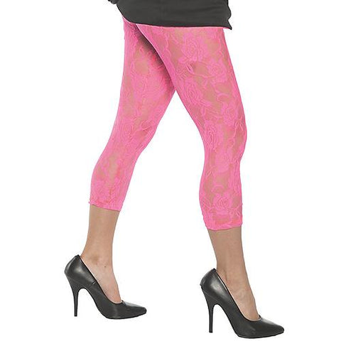 Neon Pink Lace Leggings - Adult | Horror-Shop.com