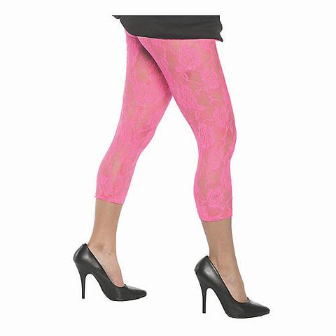 Neon Pink Lace Leggings - Adult | Horror-Shop.com