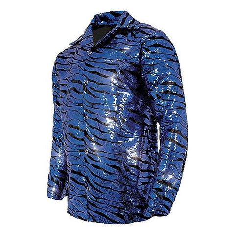 Tiger Shirt Blue Sequin Adult | Horror-Shop.com